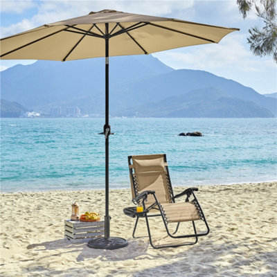 Yaheetech Beige Outdoor Foldable Zero Gravity Chair With Sunshade from B&Q