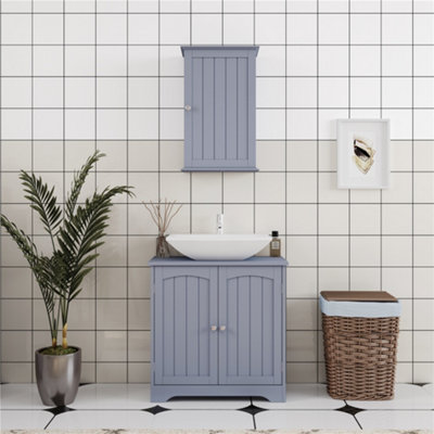 Yaheetech Freestanding Bathroom Under Sink Cabinet Grey