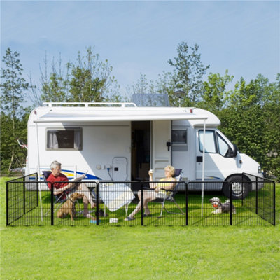 Yaheetech Black 2 Panel Metal Dog Pen Pet Playpen 65X80Cm from B&Q