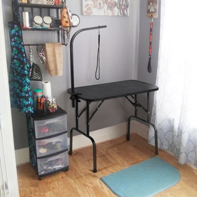 Yaheetech Black Foldable Pet Grooming Table W/loop Height Adjustable Arm Folding Legs from B&Q