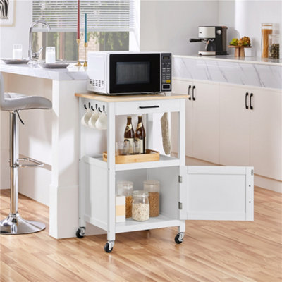 Yaheetech White Rolling Kitchen Cart from B&Q