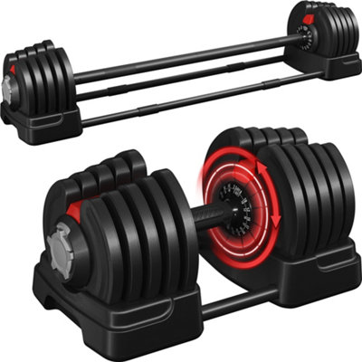 Yaheetech 2-In-1 40Kg Quick-Adjust Dumbbell Weight Set With Anti Slip Handle from B&Q