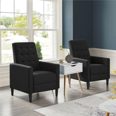 Yaheetech Black Fabric Recliner Sofa With Adjustable Back from B&Q