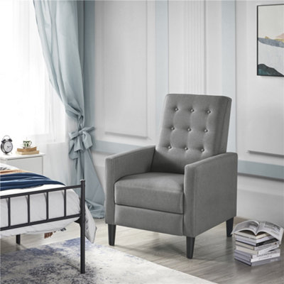 Yaheetech Grey Fabric Recliner Sofa With Adjustable Back from B&Q