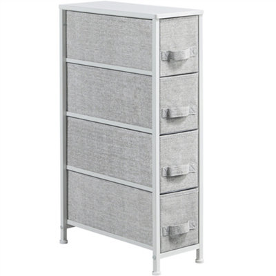 Yaheetech Slim Fabric Storage Drawers For Narrow Space Light Grey from B&Q