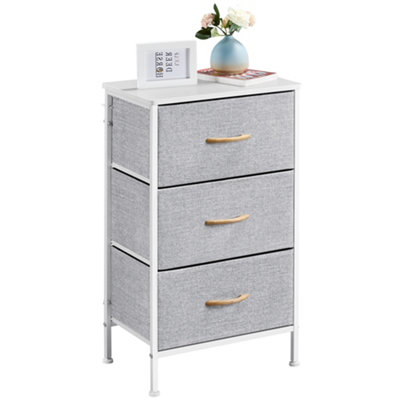 Yaheetech Fabric Chest Of Drawers With 3 Drawers Light Grey from B&Q