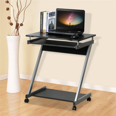 Yaheetech Black Z Shaped Computer Desk With Sliding Keyboard from B&Q
