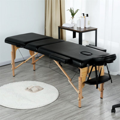 Yaheetech Professional Adjustable Spa Table Massage Bed Black from B&Q