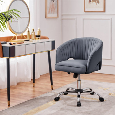 Yaheetech Accent Armchair With Tufted BarrelDark Grey / Velvet from B&Q