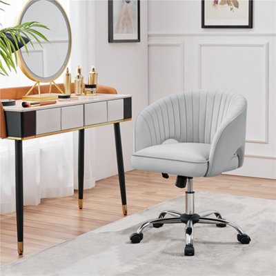 Yaheetech Accent Armchair With Tufted BarrelLight Grey / Velvet from B&Q