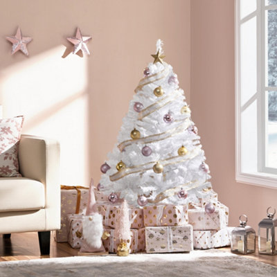 Yaheetech 4Ft Spruce Artificial Christmas Tree With Foldable Stand White from B&Q