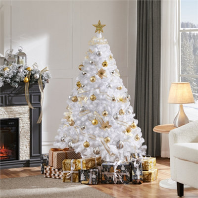 Yaheetech 5Ft Spruce Artificial Christmas Tree With Foldable Stand White from B&Q