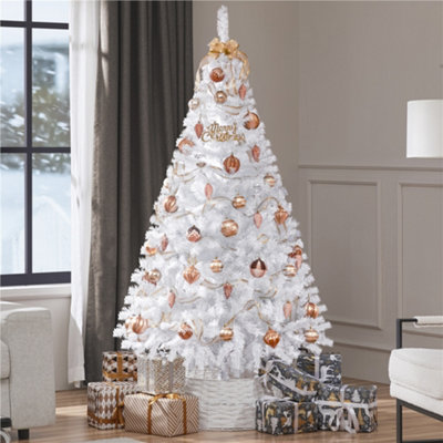 Yaheetech 6Ft Realistic Fir Artificial Christmas Tree With Stand White from B&Q