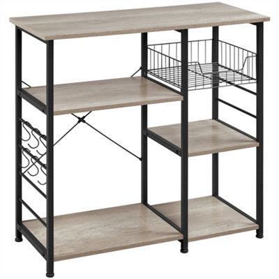 Yaheetech Kitchen Storage Rack With Shelfs Grey from B&Q