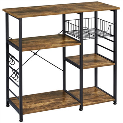 Yaheetech Kitchen Storage Rack With Shelfs Rustic Brown from B&Q