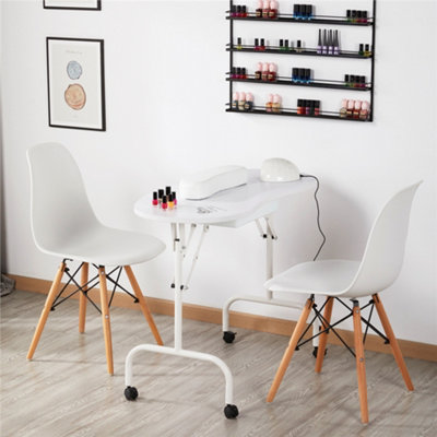 Yaheetech Folding Manicure Table Nail Desk White from B&Q