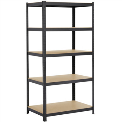Yaheetech 5 Tier Metal Storage Shelf Display Rack Black from B&Q