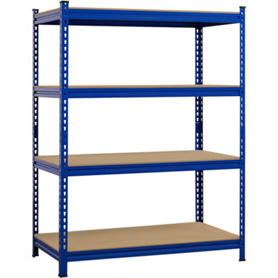 Yaheetech 4 Tier Adjustable Storage Shelf Rack Blue from B&Q