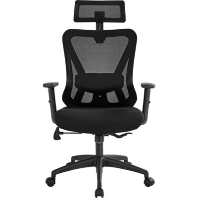 Yaheetech Ergonomic Desk Chair Multi-Adjustment FunctionsBlack from B&Q