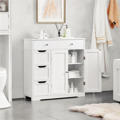 Yaheetech Floor Cabinet With Drawers And DoorsWhite from B&Q