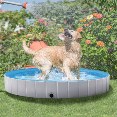Yaheetech L Grey Foldable Pet Pool For Indoor And Outdoor from B&Q