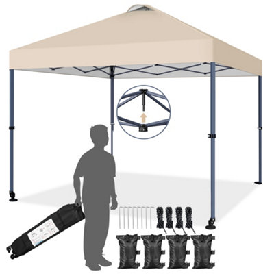 Yaheetech 3Mx3M L Pop Up Canopy Tent With Wheels And Carry BagBeige from B&Q