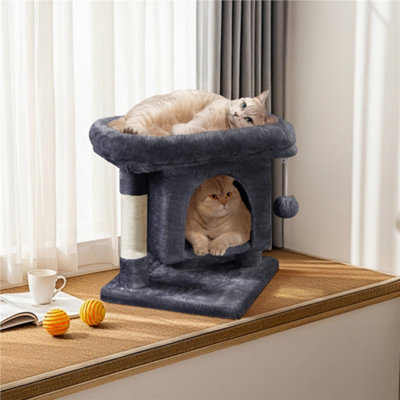 Yaheetech Dark Grey 2 Level Multifunctional Cat Tree With Condo And Scratch Posts from B&Q