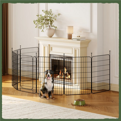 Yaheetech Black 80 Cm Tall 8-Panel Foldable Dog Playpen Panels With Door from B&Q