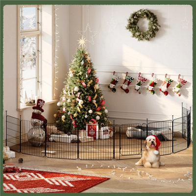 Yaheetech Black 60 Cm Tall 8-Panel Foldable Dog Playpen Panels With Door from B&Q