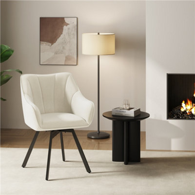 Yaheetech Swivel Dining Chair With Armrests And BackrestBeige from B&Q