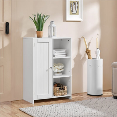 Yaheetech White Modern Freestanding Bathroom Floor Cabinet With Single Door from B&Q