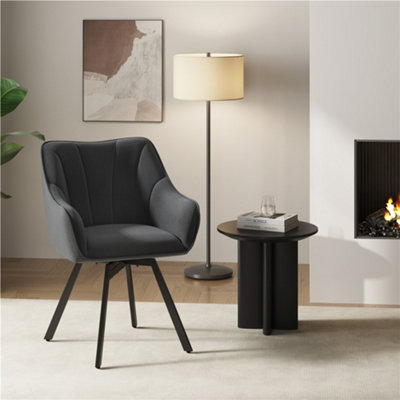 Yaheetech Swivel Dining Chair With Armrests And BackrestDark Gray from B&Q