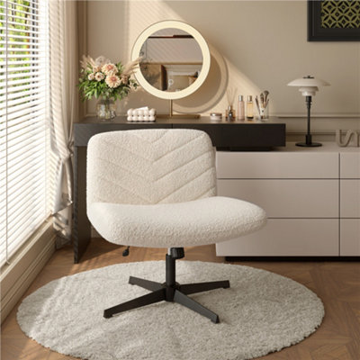 Yaheetech Ivory Leisure Armless Office Chair from B&Q