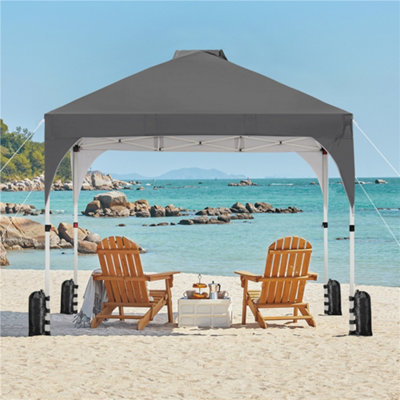 Yaheetech Pop-Up Canopy Tent With Roller BagSandbagsStakes2 X 2 MDark Grey from B&Q