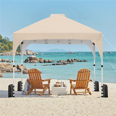 Yaheetech Pop-Up Canopy Tent With Roller BagSandbagsStakes2 X 2 MBeige from B&Q