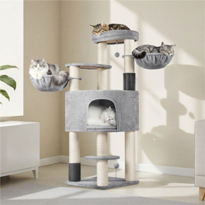 Yaheetech Multilevel Heavy-Duty Cat Tree With Thick Scratching Posts For Large CatsLight Grey/beige from B&Q