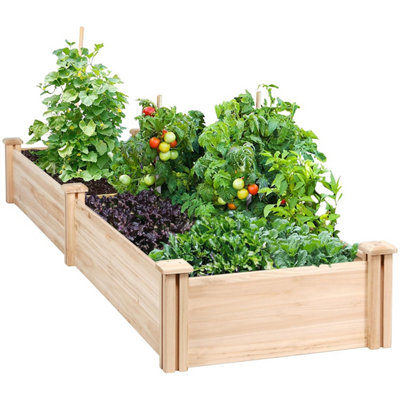 Yaheetech Wooden Horticulture Raised Garden Bed Divisible Elevated Planting Planter Box For Flowers / Vegetables / Herbs In from B&Q