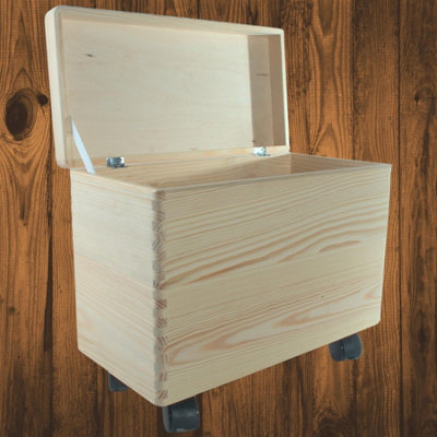 Woodeedoo 2 Tier Wooden Storage Box With Lid And Wheels Narrow Rolling Organiser For Bathroom Kitchen Utility Room 40X20X32 Cm from B&Q