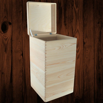 Woodeedoo 4 Tier Square Wooden Box Tower With Lid Stackable Crate Storage For Bedroom Entryway Or Cube Shelving 30X30X53.5 Cm from B&Q