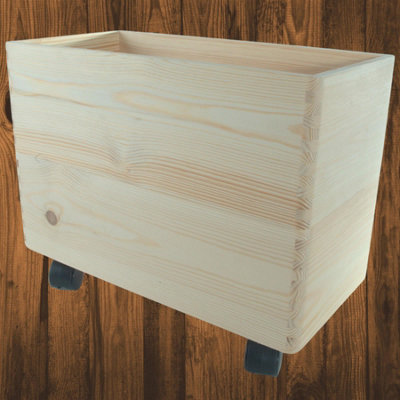Woodeedoo 2 Tier Narrow Wooden Crate Storage Tower With Solid Walls Stackable Pine Boxes For Shelf Desk Kitchen 40 X 20 X 31.5 Cm from B&Q