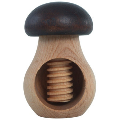 Woodeedoo Wooden Nut Cracker Mushroom Design Beech Wood Screw Press Manual Walnut Hazelnut Cracking Tool Dark Brown Cap from B&Q
