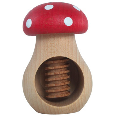 Woodeedoo Wooden Nut Cracker Mushroom Toadstool Red Cap White Spots Beech Wood Screw Press Walnut Hazelnut Cracking Tool from B&Q
