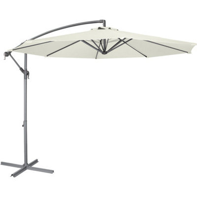 B&Q -  Easy Open 3M Banana Parasol CreamGarden Dining Umbrella Patio Cover Canopy