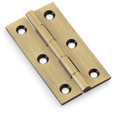 B&Q -  Pair Solid Brass Cabinet Butt Hinge64mmAntique Brass Premium Cupboard
