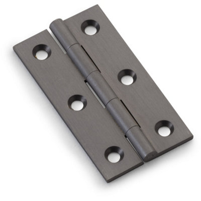 B&Q -  Pair Solid Brass Cabinet Butt Hinge64mmDark Bronze Premium Cupboard