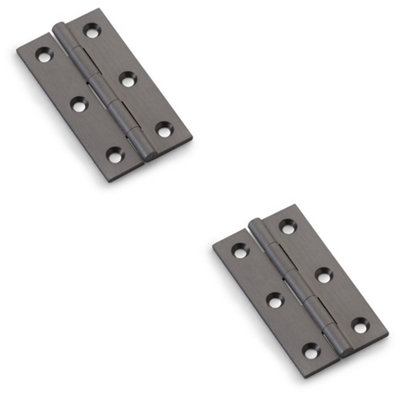 B&Q -  2 PackPair Solid Brass Cabinet Butt Hinge64mmDark Bronze Premium Cupboard