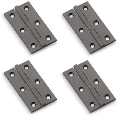 B&Q -  4 PackPair Solid Brass Cabinet Butt Hinge64mmDark Bronze Premium Cupboard