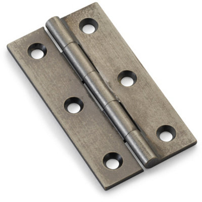B&Q -  Pair Solid Brass Cabinet Butt Hinge64mmPewter Premium Cupboard Fixings