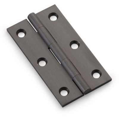 B&Q -  Pair Solid Brass Cabinet Butt Hinge75mmDark Bronze Premium Cupboard