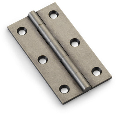 B&Q -  Pair Solid Brass Cabinet Butt Hinge75mmPewter Premium Cupboard Fixings